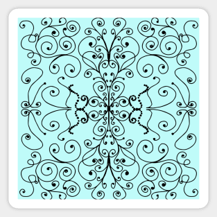 Mint Blue Swirls and Dots Tile Graphic Pattern Sticker